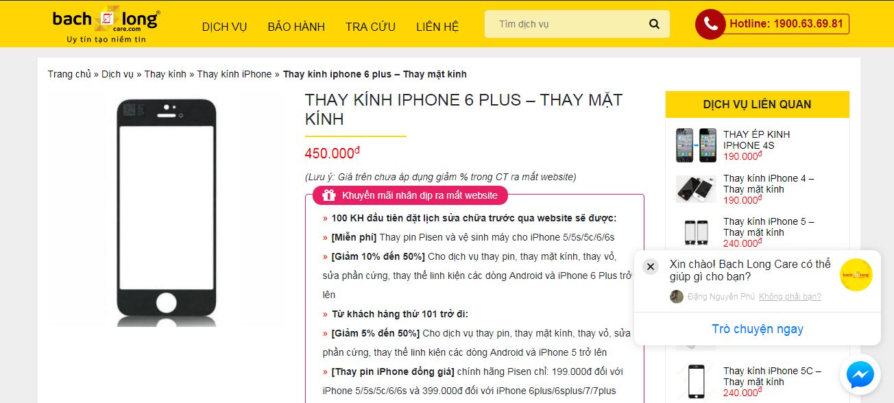 thay kinh iphone 6 plus