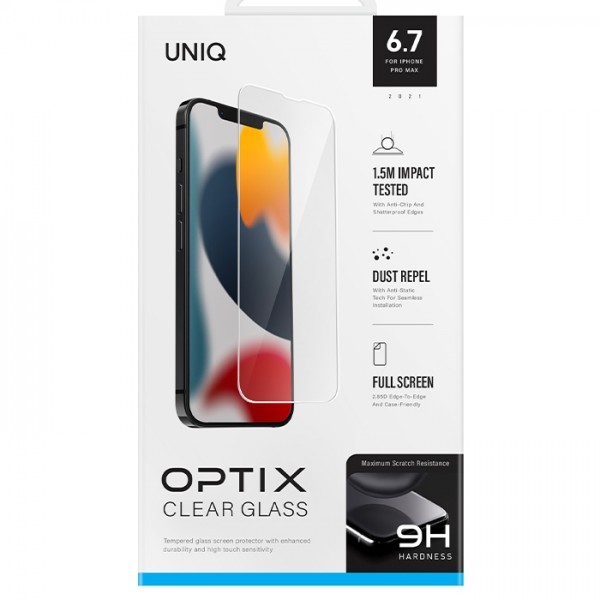 Cường Lực UNIQ OPTIX Clear For iPhone 13 PRO MAX
