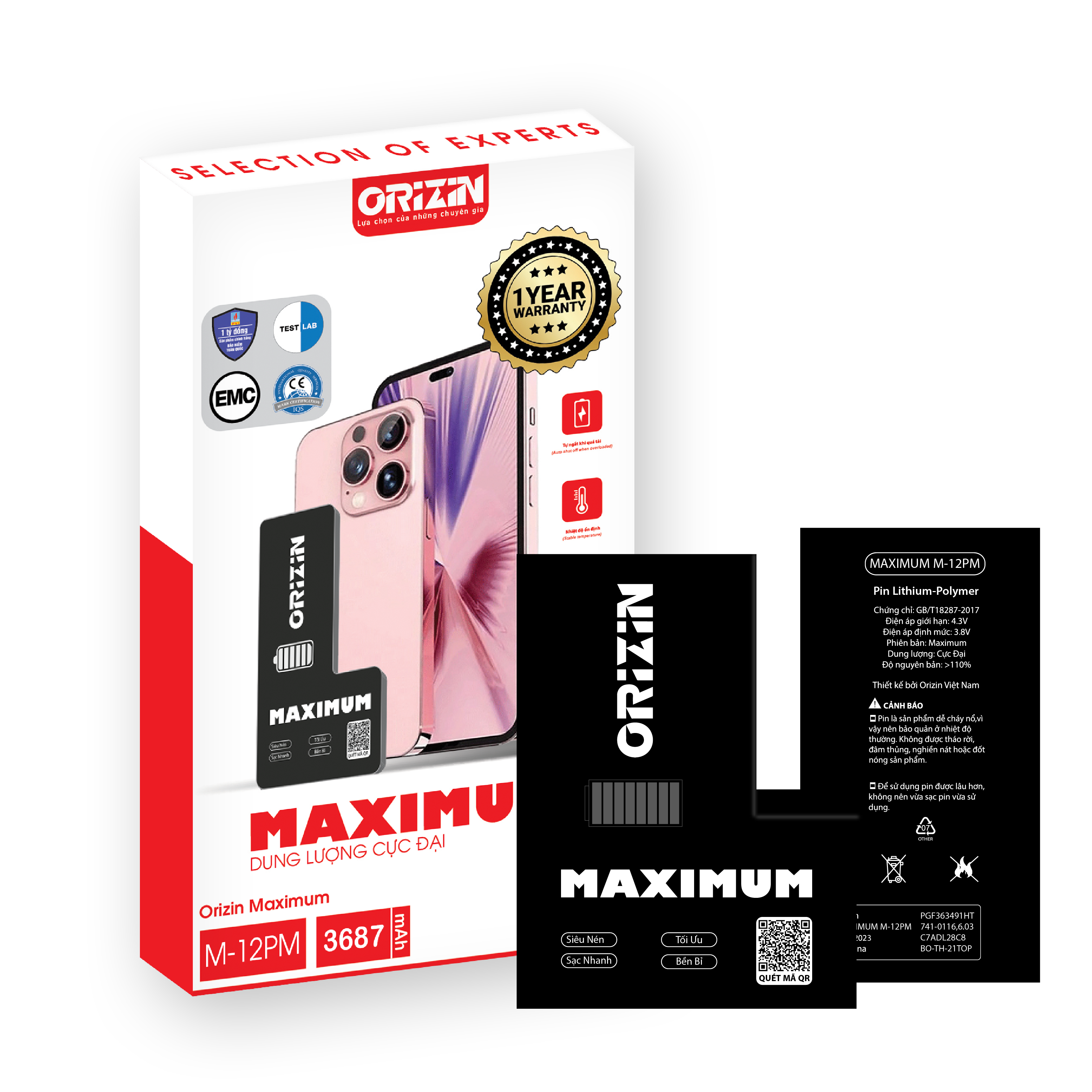 THAY PIN ORIZIN DUNG LƯỢNG CAO CHÍNH HÃNG IPHONE 12 PRO MAX