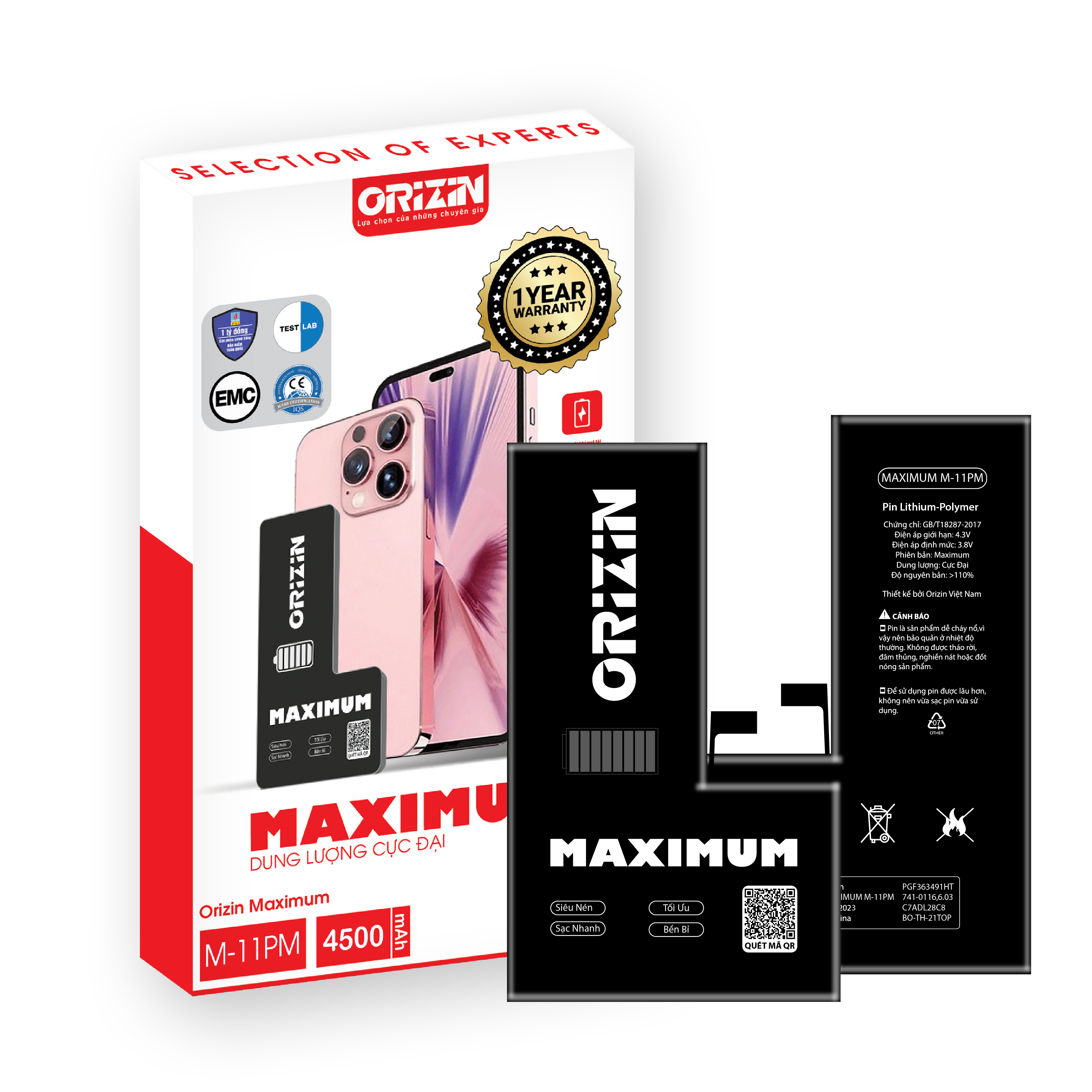 THAY PIN ORIZIN DUNG LƯỢNG CAO CHÍNH HÃNG IPHONE 11 PRO MAX