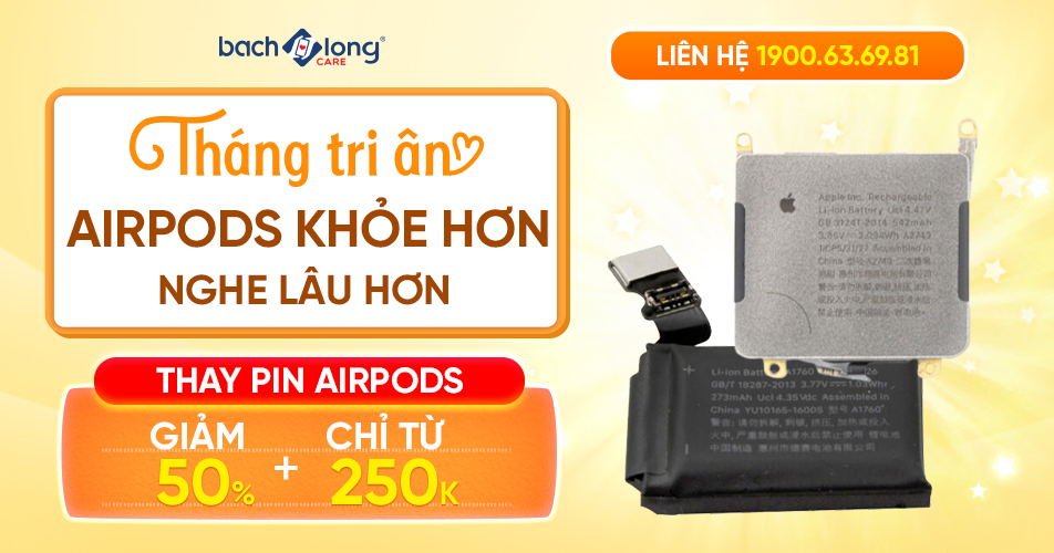 AirPods Khỏe Hơn, Nghe Lâu Hơn – Thay Pin Giảm 50%