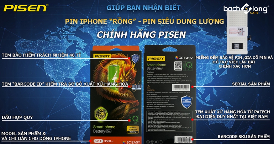 Cách kiểm tra pin Pisen chính hãng dung lượng siêu cao